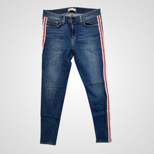 Principle Denim Dreamer Skinny Jeans Women 32 Blue Excellent Side Stripe Stretch
